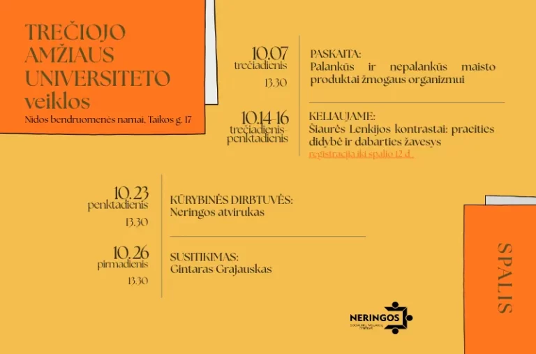 Trečiojo amžiaus universiteto spalio veiklos
